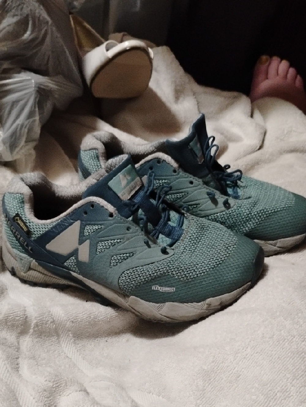 Merrell Teal and Dark Blue Women's Trail Sneakers